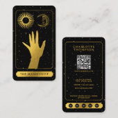 Celestial Tarot Sun Moon Nail Technician Gold Visitenkarte (Vorne/Hinten)