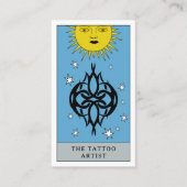 Celestial Tarot Sun Tattoo Artist Piercer Logo Visitenkarte (Vorderseite)