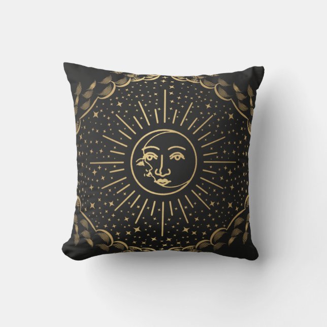 Celestial Tarot Sun und Moon Gothic Throw Kissen (Vorderseite)