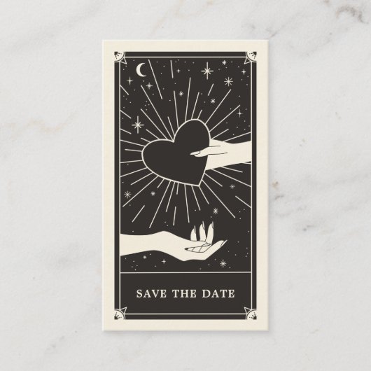 Celestial Tarot Wedding Save the Date Card Visitenkarte (Vorderseite)