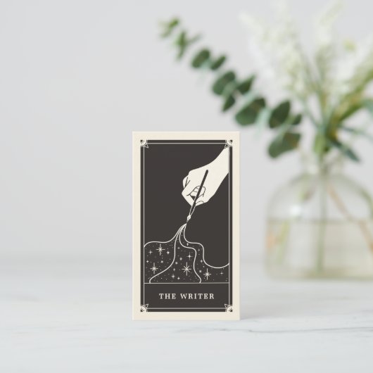 Celestial Tarot Writer Business Card Visitenkarte (Stehend Vorderseite)