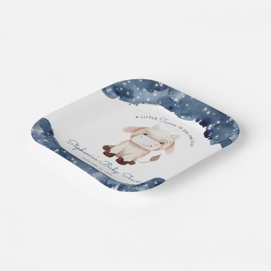 Celestial Taurus Watercolor Babydusche Pappteller (Gewinkelt)