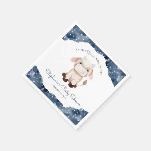 Celestial Taurus Watercolor Babydusche Serviette (Ecke)