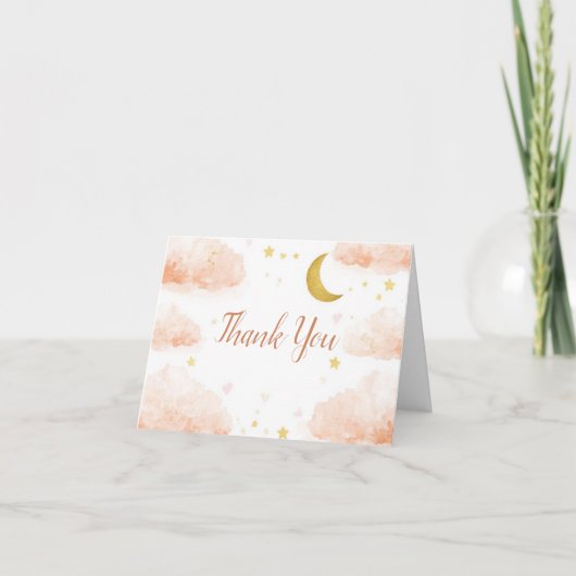 Celestial Thank You Card | Watercolor Clouds Dankeskarte (Vorderseite)