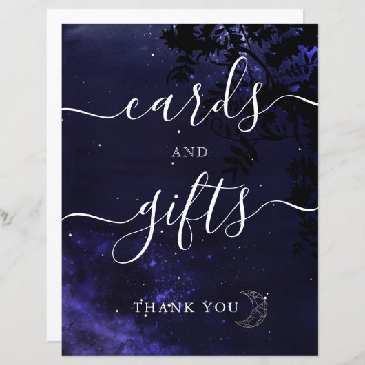 Celestial Theme Wedding Cards and Gifts Sign (Vorne/Hinten)
