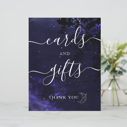 Celestial Theme Wedding Cards and Gifts Sign (Stehend Vorderseite)