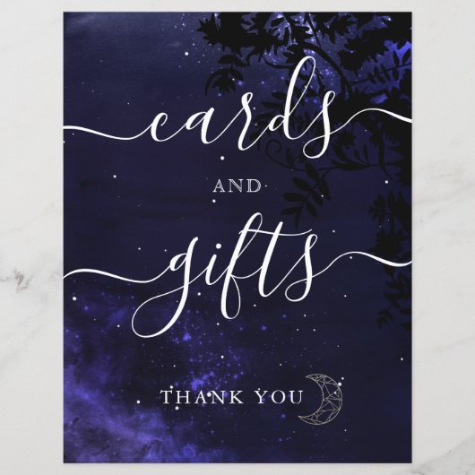 Celestial Theme Wedding Cards and Gifts Sign (Vorderseite)