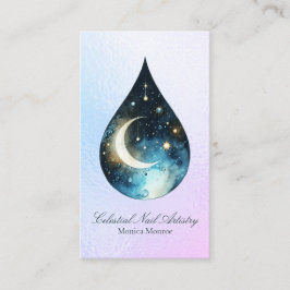 Celestial Themed Nail Artistry Business Card Visitenkarte
