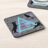 Celestial Three Music Loving Black Cats Getränkeuntersetzer (Linke Seite)