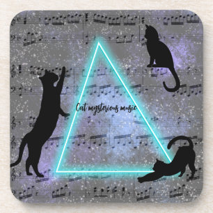 Celestial Three Music Loving Black Cats Getränkeuntersetzer