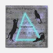 Celestial Three Music Loving Black Cats Magnet (Vorne)