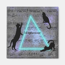 Celestial Three Music Loving Black Cats Magnet