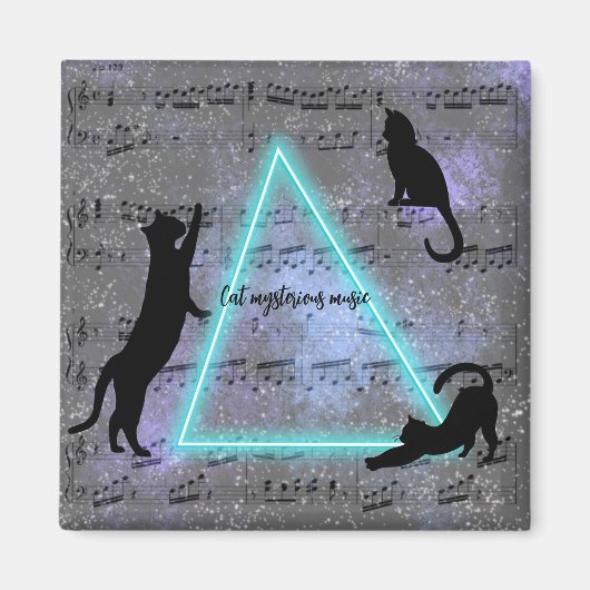 Celestial Three Music Loving Black Cats Magnet (Vorne)