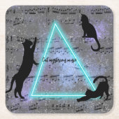 Celestial Three Music Loving Black Cats Rechteckiger Pappuntersetzer (Vorderseite)