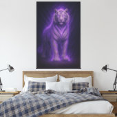 Celestial Thunder Purple White Tiger – High-End Fa Leinwanddruck (Insitu (Schlafzimmer))