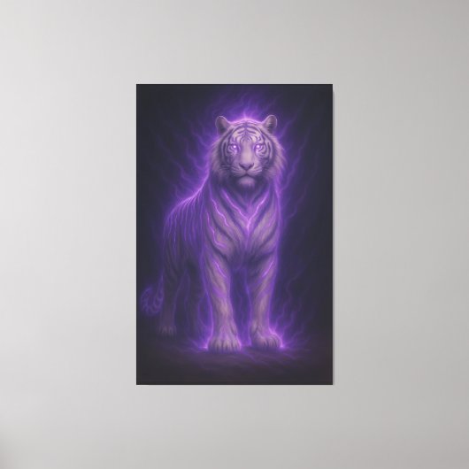 Celestial Thunder Purple White Tiger – High-End Fa Leinwanddruck (Vorderseite)