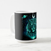 Celestial Tiger – Cosmic Striker Wildlife Galaxy Kaffeetasse (Vorderseite Links)