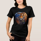 Celestial Tiger – Day and Night Fantasy Art Tri-Blend Shirt (Vorderseite)
