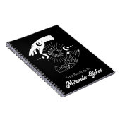 Celestial Touch Trendy Sun & Moon Hands Black Notizblock (Rechte Seite)
