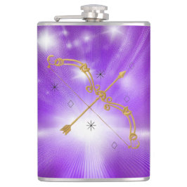 Celestial Traveler: Golden Sagittarius Flachmann