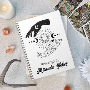 Celestial Trendy Sun & Moon Hands Tarot Journal Notizblock