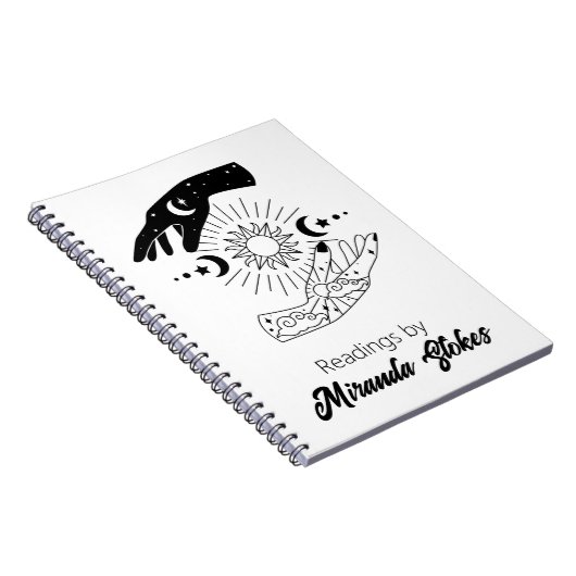 Celestial Trendy Sun & Moon Hands Tarot Journal Notizblock (Rechte Seite)