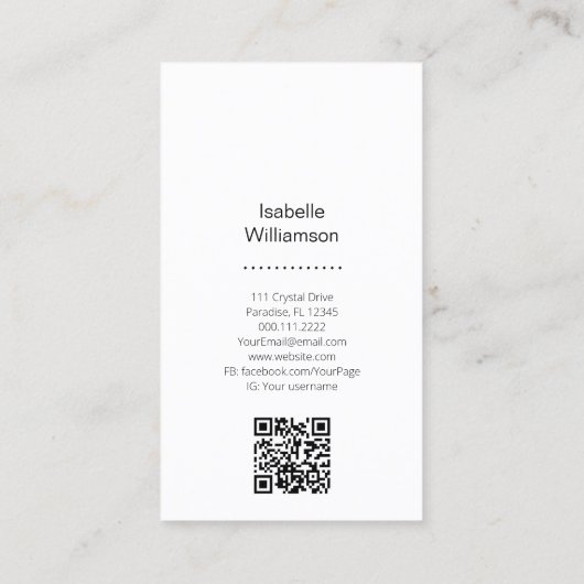 Celestial Triple Moon Goddess QR Code Danke, aber Visitenkarte (Rückseite)