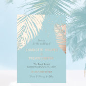 Celestial Tropical Palms Summer Beach Wedding Gold Folieneinladung