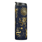 Celestial Tumbler Blue & Gold Weihnachtsgeschenk I Thermosbecher (Nach rechts gedreht)
