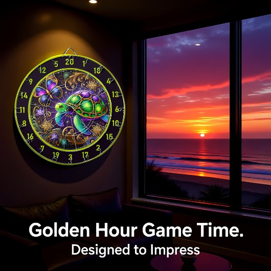 Celestial Turtle Butterfly Rustikale Wanddekoratio Dartscheibe