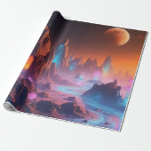 Celestial Twilight Landscape - Alien Planet Geschenkpapier (Ungerollt)
