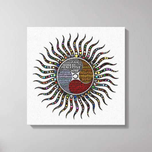 Celestial Typografy Sunshine Leinwanddruck (Vorderseite)