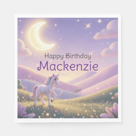 Celestial Unicorn Birthday Party Serviette (Vorderseite)