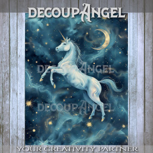 Celestial Unicorn Decoupage Seidenpapier
