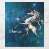 Celestial Unicorn individuell anpassbar Weinetikett (Einzelnes Label)