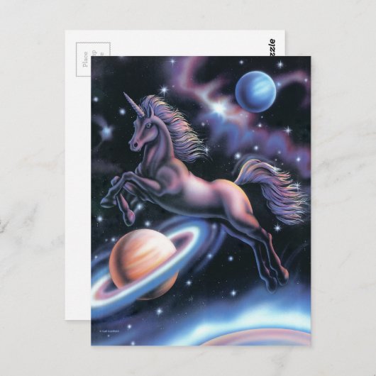 Celestial Unicorn Postkarte (Vorne/Hinten)