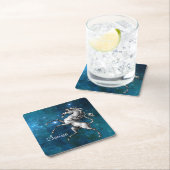 Celestial Unicorn Rechteckiger Pappuntersetzer (Vor Ort)