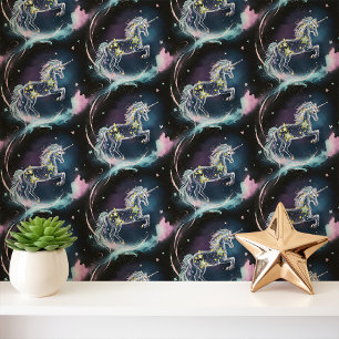 Celestial Unicorns in Starry Night Sky Tapete