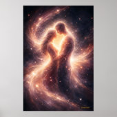 Celestial Union – Abstract Cosmic Couple Art Poster (Vorne)