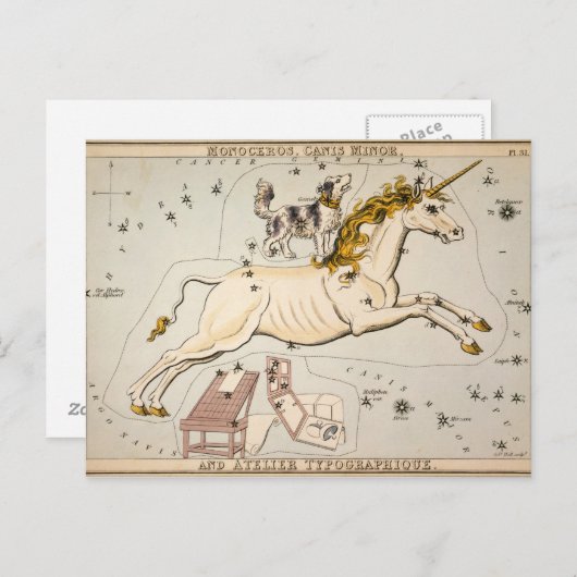 Celestial Vintag Map Postkarte (Vorne/Hinten)