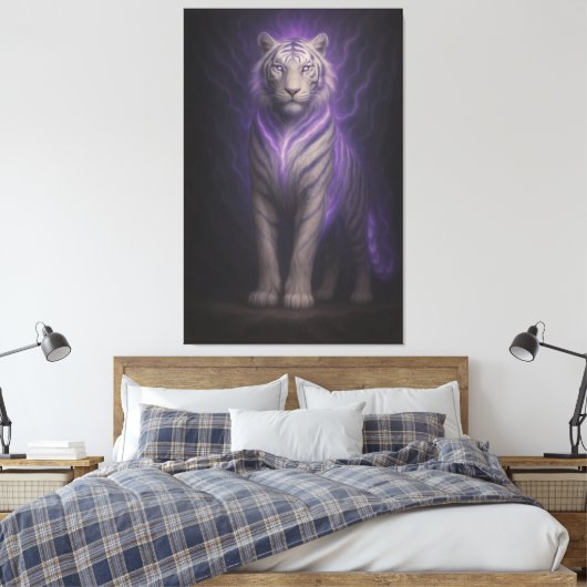 Celestial Violet Lightning Tiger – Silent Storm Gu Leinwanddruck (Insitu (Schlafzimmer))