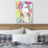 Celestial Vision Girl im Sterne Pop Fantasy Art Leinwanddruck (Insitu (Schlafzimmer))