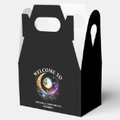 Celestial Vollmond 3D Sterne Nacht Sterne Magenta Geschenkschachtel (Geöffnet)