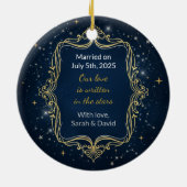Celestial Vows Personalized Wedding Ornament (Hinten)