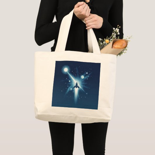 Celestial Voyage: Gravity Tote Bag Design" (Edit) Jumbo Stoffbeutel (Vorderseite (Produkt))