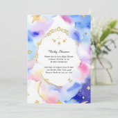 Celestial Watercolor Babydusche Einladung (Stehend Vorderseite)