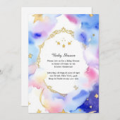 Celestial Watercolor Babydusche Einladung (Vorne/Hinten)