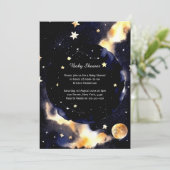 Celestial Watercolor Babydusche Einladung (Stehend Vorderseite)