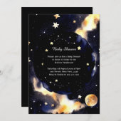 Celestial Watercolor Babydusche Einladung (Vorne/Hinten)