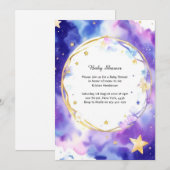 Celestial Watercolor Babydusche Einladung (Vorne/Hinten)